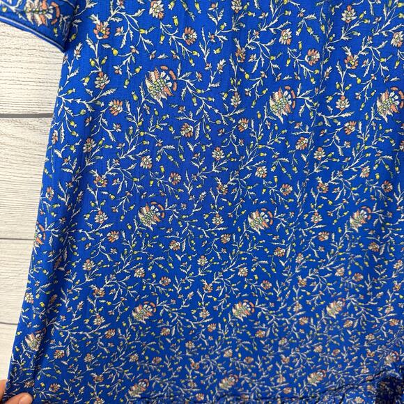 Max Studio Plus Size Blue Ruffle Flutter Sleeve Floral Mini Spring Dress Size 2X - Picture 3 of 8